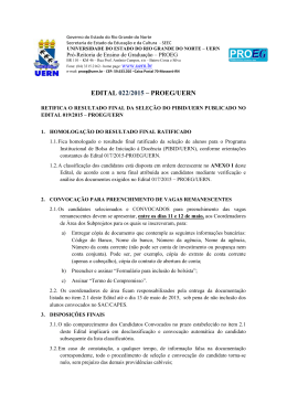 EDITAL 022/2015 &ndash; PROEG/UERN