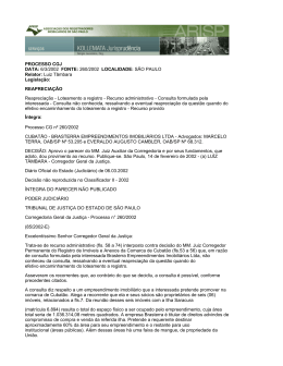 PROCESSO CGJ DATA: 6/3/2002 FONTE: 260/2002 LOCALIDADE