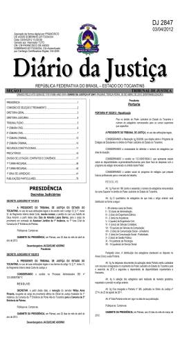 DJ 2847 - Tribunal de Justiça do Estado do Tocantins