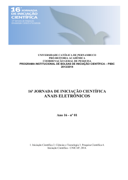 16&ordf; JIC PIBIC UNICAP ANAIS ELETR&Ocirc;NICOS ( COMPLETO)