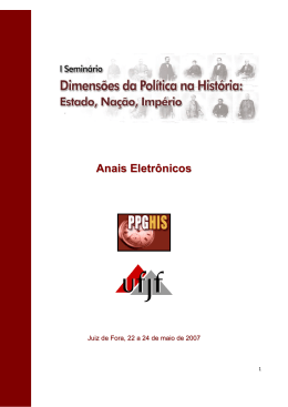 Anais Eletr&ocirc;nicos do I Seminario Dimens&otilde;es da Pol&iacute;tica