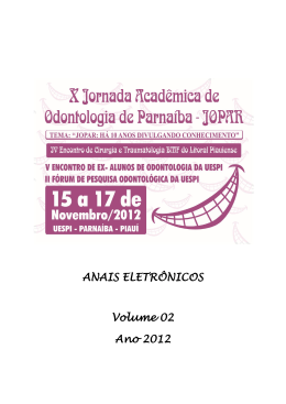 anais eletr&ocirc;nicos da x jornada acad&ecirc;mica de odontologia de parna&iacute;ba