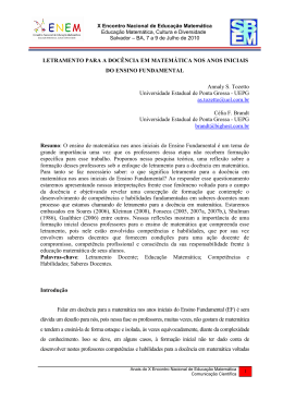 LETRAMENTO PARA A DOC&Ecirc;NCIA EM MATEM&Aacute;TICA NOS ANOS