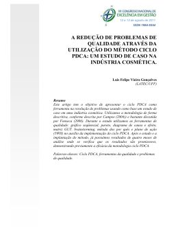 a redu&ccedil;&atilde;o de problemas de qualidade atrav&eacute;s da utiliza&ccedil;&atilde;o do