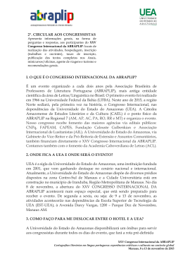 2&ordf;. CIRCULAR AOS CONGRESSISTAS I. O QUE &Eacute; O
