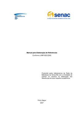 Manual para Elaboração de Referências - Senac-RS