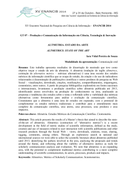 Altmetria: Estado da Arte