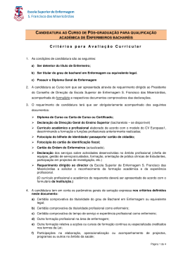 Crit&eacute;rios para Avalia&ccedil;&atilde;o Curricular