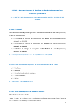 FAQs sobre o SIADAP - Universidade de Aveiro