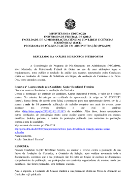 Divulga&ccedil;&atilde;o do Resultado da An&aacute;lise dos Recursos - FACE