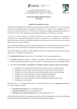 Modelo de Avaliação Curricular - Agrupamento de Escolas Rio Tinto