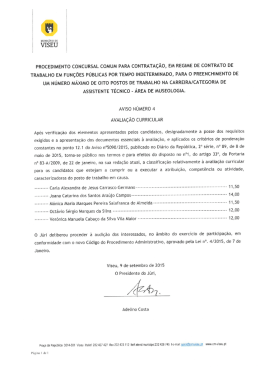 Avaliação Curricular