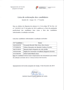 Avaliação Curricular 7ª tranche