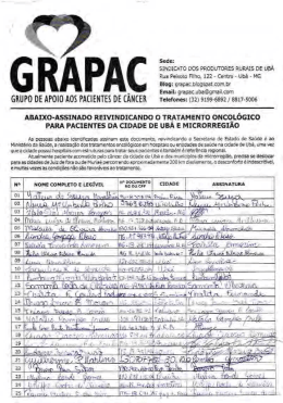 GRU PU DE APOIO AUS PACIENTES DE C&Atilde;N&Iacute;ER