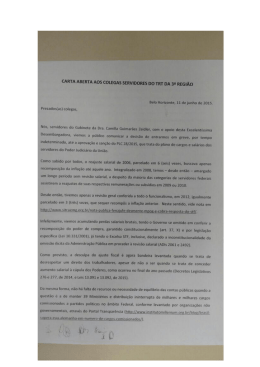 CARTA ABERTA AUS CDLEGÉS SERVIDORES DD TRT