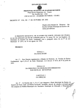 sele&ccedil;&atilde;o de diretores das escolas da rede