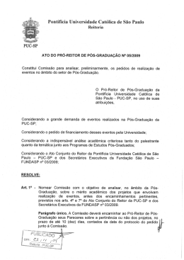 Ato do Pró-Reitor de Pós-Graduação Nº 05/2009 - PUC-SP