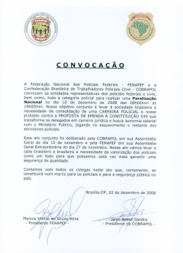 Veja a convocação da paralisação assinada pelas duas entidades