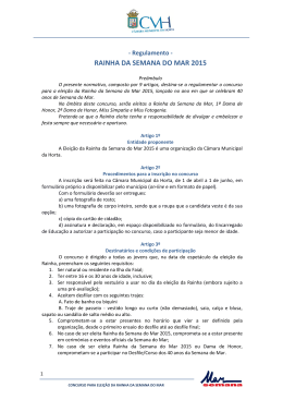 RAINHA DA SEMANA DO MAR 2015