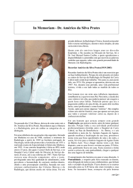 In Memoriam - Dr. Américo da Silva Prates
