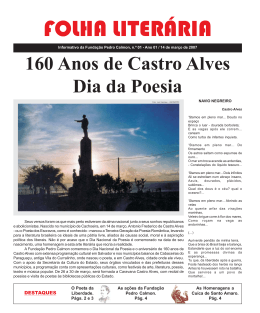 Folha Literária No. 01 - 160 Anos de Castro Alves
