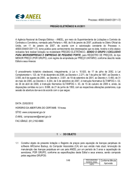 Edital do PREG&Atilde;O ELETR&Ocirc;NICO n. 61/2011