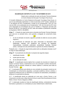 Delibera&ccedil;&atilde;o CEETEPS 23 2015 Comentada