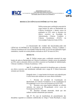 RESOLU&Ccedil;&Atilde;O CI&Ecirc;NCIAS ECON&Ocirc;MICAS N&ordm; 01 /2014 - FACE