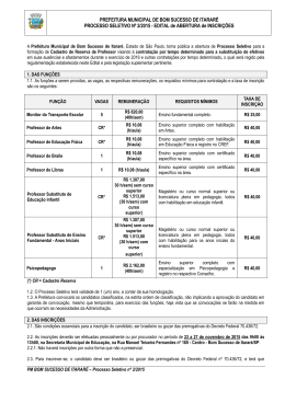 PREFEITURA MUNICIPAL DE BOM SUCESSO DE