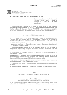 Portal da Prefeitura Municipal de Olindina