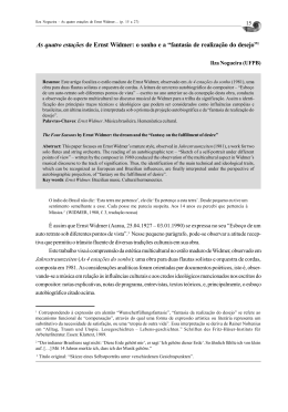 As quatro esta&ccedil;&otilde;es de Ernst Widmer: o sonho e a &ldquo;fantasia de