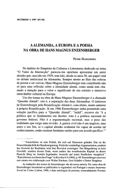 aalemanha, a europa e a poesia na obra de hans magnus