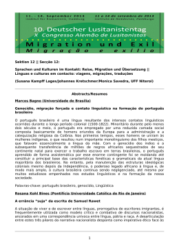 Abstracts - Resumos - Sektion 12: Deutscher Lusitanistentag 2013