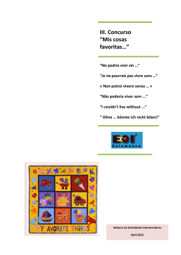 III. Concurso &ldquo;Mis cosas favoritas&hellip;&rdquo;