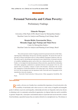 Personal Networks and Urban Poverty: