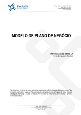 MODELO DE PLANO DE NEGÓCIO
