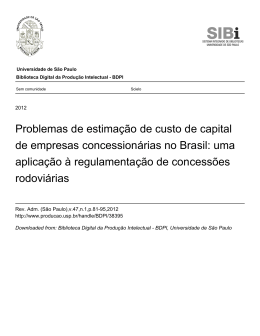 Problemas de estima&ccedil;&atilde;o de custo de capital de empresas