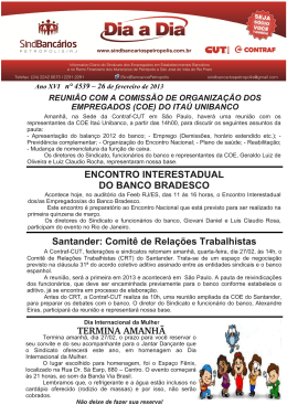 TERMINA AMANHÃ Santander: Comitê de Relações Trabalhistas