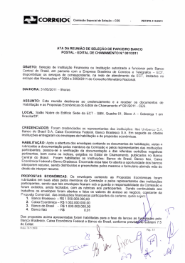 ATA DA REUNIÃO DE SELEÇÃO DE PARCEIRO BANCO POSTAL