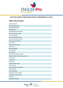 lista dos alunos classificados para o fundamentals a 2014.1