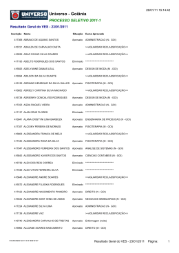 Resultado Geral do Vestibular &ndash; 23_01_2011