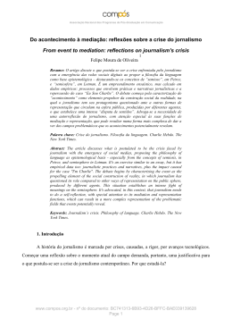 Do acontecimento &agrave; media&ccedil;&atilde;o: reflex&otilde;es sobre a crise do