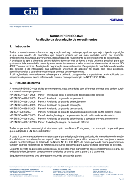 NORMAS Norma NP EN ISO 4628 Avalia&ccedil;&atilde;o da