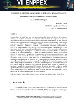 EMPREENDEDORISMO E ABERTURA DE EMPRESAS
