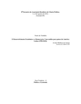 8 Encontro da Associa&ccedil;&atilde;o Brasileira de Ci&ecirc;ncia Pol&iacute;tica. 1 a 4 de