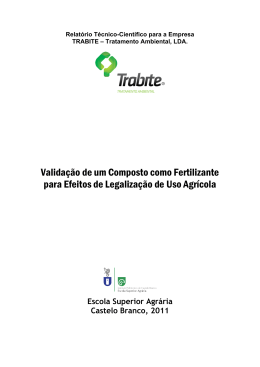 Valida&ccedil;&atilde;o de um Composto como Fertilizante para Efeitos de