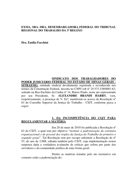EXMA. SRA. DRA. DESEMBARGADORA FEDERAL DO
