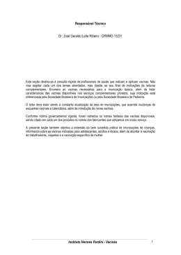 Instituto Hermes Pardini - Vacinas 1 Respons&aacute;vel T&eacute;cnico Dr. Jos&eacute;