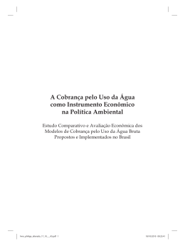 A Cobran&ccedil;a pelo Uso da &Aacute;gua como Instrumento Econ&ocirc;mico na