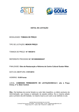 EDITAL DE LICITA&Ccedil;&Atilde;O MODALIDADE